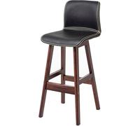 ZBZFGE Bar Stools, Barstools with PU Leather Upholstered, Counter Height Stool with Low Back and Footrest, Classical Tall Stool for Kitchen and Bar (Black-1ps,72CM)