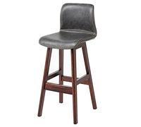ZBZFGE Bar Stools, Barstools with PU Leather Upholstered, Counter Height Stool with Low Back and Footrest, Classical Tall Stool for Kitchen and Bar (Gray-1ps,72cm/28.3in)