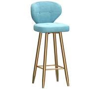 ZBZFGE Bar Stools Counter Bar Stools with ARC Back and Velvet Upholstered Seat, Tall Stool Dining Chair for Home Kitchen Island, 26/30in (Light Blue-1ps,75cm/30in)