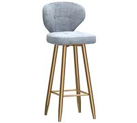 ZBZFGE Bar Stools Counter Bar Stools with ARC Back and Velvet Upholstered Seat, Tall Stool Dining Chair for Home Kitchen Island, 26/30in (Gray-1ps,75cm/30in)
