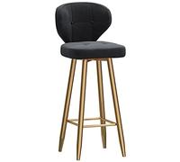 ZBZFGE Bar Stools Counter Bar Stools with ARC Back and Velvet Upholstered Seat, Tall Stool Dining Chair for Home Kitchen Island, 26/30in (Black-1ps,75cm/30in)