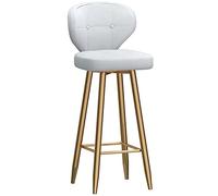 ZBZFGE Bar Stools Counter Bar Stools with ARC Back and Velvet Upholstered Seat, Tall Stool Dining Chair for Home Kitchen Island, 26/30in (White-1ps,75cm/30in)