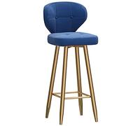 ZBZFGE Bar Stools Counter Bar Stools with ARC Back and Velvet Upholstered Seat, Tall Stool Dining Chair for Home Kitchen Island, 26/30in (Dark Blue-1ps,75cm/30in)