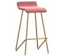 ZBZFGE Bar Stools, Counter Barstools, 330 LBS Velvet Bar Stool for Kitchen Island, Upholstered Pub Stools with Footrest, Dining Chairs for Bar, 26/30in (Pink-1ps,65cm/26in)