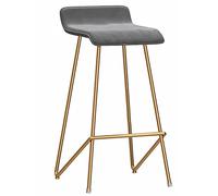 ZBZFGE Bar Stools, Counter Barstools, 330 LBS Velvet Bar Stool for Kitchen Island, Upholstered Pub Stools with Footrest, Dining Chairs for Bar, 26/30in (Gray-1ps,65cm/26in)