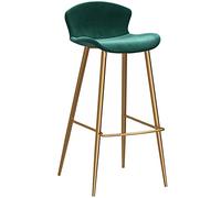 ZBZFGE Bar Stools Counter Height Stool Metal Barstools for Home Kitchens Island Breakfast, Velvet Upholstered Bar Chairs, Support 330LBS (Green-1ps,75cm/30in)
