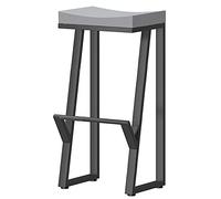 ZBZFGE Bar Stools, Industrial Counter Height Barstools with Wood Seat and Metal Leg, Dining Chairs for Kitchen Island Pub Living Room (26/30 in) (Grey-1ps,75cm)