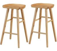 ZBZFGE Bar Stools, Industrial Counter Height Stools with Wood Seat and Footrest 26/30in Tall Barstools for Kitchen Counter,Home Bar,Dining Room (B-2ps,75CM)