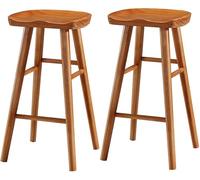 ZBZFGE Bar Stools, Industrial Counter Height Stools with Wood Seat and Footrest 26/30in Tall Barstools for Kitchen Counter,Home Bar,Dining Room (A-2ps,75CM)