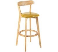 ZBZFGE Bar Stools with Back and Footrest, Upholstered Counter Kitchen Dining Room Barstools, Wood Frame Tall Bar Stools, 300lbs, Easy Assembly (Ginger Yellow-1ps,71cm/28in)