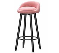ZBZFGE Bar Velvet Barstool with Back and Metal Leg, Counter Height Chairs, Pub Coffee Home Dinning Kitchen Island Tall Stools (Pink-1ps,65cm)