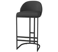 ZBZFGE Barstool, 26/30Inch Bar Stools with Metal Frame, PU Faux Leather Counter Height Island Breakfast Bar Stool, Upholstered, Easy Assembly (Black-1ps,75cm/29.6in)