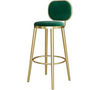 ZBZFGE Barstools Bar Chairs with Gold Metal Legs and Footrest Velvet Counter Height Stool for Kitchen Island, Bar, Pub, 26/30in (Green-1ps,65cm)