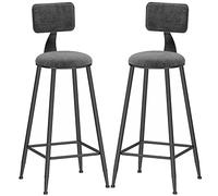 ZBZFGE Barstools Breakfast Bar Stools Counter Height Bar Chairs with Velvet Padded, 26/30in, 330lbs Capacity, Morden Kitchen Island Dining Room Tall Stool (Gray-2ps,65cm/26in)