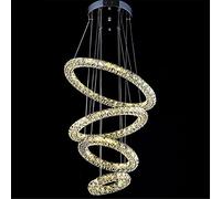 ZBZFGE Big Crystal 4 Rings Chandelier Lustres Fixture Suspension Lumiere LED Lighting Circles Lamp K9 Clear Crystal,Hanging Light
