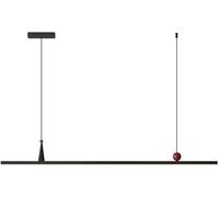 ZBZFGE Black Aluminum Linear Pendant Light Fixture Minimalist Dining Table Hanging Island Chandelier Light Fixture 3 Color Changing Compatible with Kitchen Island Office (Size : 120cm) (Size :