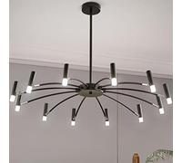 ZBZFGE Black Large 12 Light LED Chandelier for Dining Room Ceiling Fixture, Adjustable Height, Tilt mounting Living Chandeliers,for Bedroom Kitchen Island Foyer Made in China