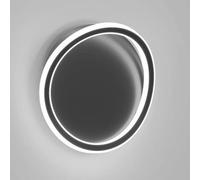 ZBZFGE Black Ring Bedside Lamp, 12W Iron Metal Lamps with Acrylic Shade, Hallway Living Room, Bedroom Decorative Wall Lig,Tri-Color Light