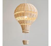 ZBZFGE Boho Wooden Chandelier For Nursery Hot Air Balloon Pendant Light Natural Rattan Fixture Kids Room Wicker Ceiling Hanging Lamp Children Bedroom Girls Boys Restau