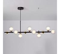 ZBZFGE Boutique Decoration Globe Linear Chandeliers Pendant Lights Molecular Ceiling Hanging Lighting 11-Light Mid Century Chandelier for Living Dining Room Farmhouse,Hanging Light(Clear)