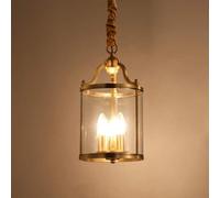 ZBZFGE Bracket Light All Copper Pendants Light with Clear Glass Ceiling Lamp 3-Light Interior Landscape Fixture Pendants Stainless Steel Bracket Light,Chandelier Lamps