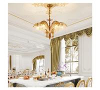 ZBZFGE Brass Living Room Chandelier French Baroque Classical V-intage Copper Chandelier Church Luxury Crystal ,Crystal Chandelier for Living Room