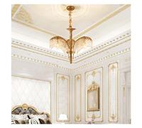 ZBZFGE Brass Living Room Chandelier French Baroque Classical V-intage Copper Chandelier Church Luxury Crystal ，Crystal Chandelier for Living Room