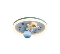 ZBZFGE Cartoon Astronaut Kids Light Fixture Creativity Nordic Blue Planet Bedroom Flush Mount Ceiling Lamp Minimalist Round Boy Girl'S Room Chandelier for Nursery Kindergarten