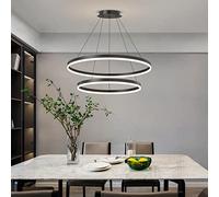 ZBZFGE Ceiling Chandelier Acrylic Anti-Flicker Black Pendant Light Fixtures with Remote Control Dimmable Color Mode & Brightness Island Lights for Kitchen Dining Room Made