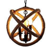 ZBZFGE Ceiling Light Nordic Art Coffee Bar Creative Lighting American Retro Restaurant 3 Head Rope Chandelier
