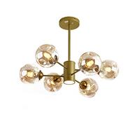 ZBZFGE Ceiling Pendant Light,Living Room Bedroom Dining Room, Concise - Magic Lamp,- Light Luxury Chandelier-Black and Amber Cover 6t,Chandelier