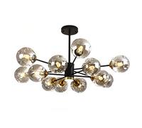 ZBZFGE Ceiling Pendant Light,Living Room Bedroom Dining Room, Concise - Magic Lamp,- Light Luxury Chandelier-Black and Amber Cover 6t,Chandelier