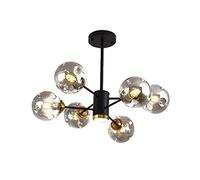 ZBZFGE Ceiling Pendant Light,Living Room Bedroom Dining Room, Concise - Magic Lamp,- Light Luxury Chandelier-Black and Amber Cover 6t,Chandelier