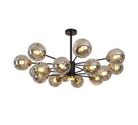 ZBZFGE Ceiling Pendant Light,Living Room Bedroom Dining Room, Concise - Magic Lamp,- Light Luxury Chandelier-Black and Amber Cover 6t,Chandelier