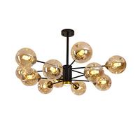 ZBZFGE Ceiling Pendant Light,Living Room Bedroom Dining Room, Concise - Magic Lamp,- Light Luxury Chandelier-Black and Amber Cover 6t,Chandelier