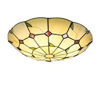ZBZFGE CeilLight Flush Mount,-Style Stained Glass CeilLamp, 3000K, 6000K, Dimmable Vintage Chandelier, Bedroom, Kitchen, Hallway Bathroom,White Light 6000k,30cm (Warm Light 3000k 30cm)
