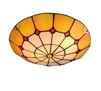 ZBZFGE CeilLight Flush Mount,-Style Stained Glass CeilLamp, Dimmable Vintage Mediterranean Chandelier, Bedroom, Kitchen, Bathroom, Yellow,Warm Light 3000k,30cm (Warm Light 3000k 50cm)