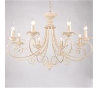 ZBZFGE Chandelier Classic Europe Wrought Iron Retro Lamp -Living Room Black Beige Metal V-intage Fixture,for Various Rooms