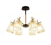 ZBZFGE Chandelier Crystal Glass Lampshade, Living Room Restaurant Bedroom Ceiling Light Pendant Lights Lamps Golden [Energy Class A++] ，Hanging Lamp