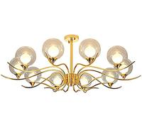 ZBZFGE Chandelier Glass Chandelier Luxury Pendant Lights G9 Golden Hanging Lights Glass Lampshade Living Room Restaurant Bedroom Ceiling Lamp [Energy Level A++] ，Hanging Lamp