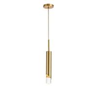 ZBZFGE Chandelier Luxury Gold Aluminum Pendant Light, Creative Cylindrical Long Tube Hanging Ajustable Height Single Head Suspension Lamp for Living Room Width 5cm (Color :
