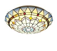 ZBZFGE Chandelier -Style CeilLight Flush Mount,Dimmable Stained Glass CeilLamp, Vintage Mediterranean Hallway Chandelier, Bedroom, Kitchen, Bathroom,dimmable,50cm