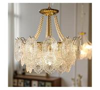 ZBZFGE Chandeliers French Pearl Chandelier Retro Restaurant Warm and Romantic Princess Bedroom Lamp Living Room,Contemporary Dining Room