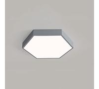 ZBZFGE Chandeliers, Hexagonal Iron Slim LED Source, White 6000K Acrylic Lamp Shade, Flush Mount Living Room Bedroom Ceiling Light Fixture(Grey,50cm)