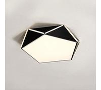 ZBZFGE Chandeliers, LED Flush Mount Light Fixture Nordic Classic Multi-Faceted Lamp Border Glow Ceiling Lighting 5.1 Inches High Indoor Transparent Uniform Acrylic Mask(Black,Large)