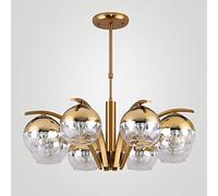 ZBZFGE Chandeliers, Lights Glass Lamp Chandelier Kitchen Foyer Decor Home Fixture Chrome Metal Light 110- Dining Room Bathroom Bedroom Lighting Hanging Li(Gold)