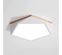 ZBZFGE Chandeliers, Multi-Faceted Iron Frame Ideas Flush Mount White Light 6000KLED Energy Saving Lamp Wooden Base Decoration Ceiling Lights Suitable For Children's Room, Playground, SH