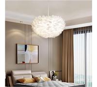 ZBZFGE Chandeliers, Nordic Feather Chandelier Pendant Lamp for Bedroom Living Dining Room Decoration Led Ceiling Hanging Light(White,Diameter 40cm)