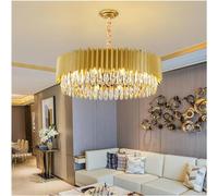ZBZFGE Chandeliers, Round Crystal Chandelier Light LED Luxury Art Deco Black/Gold Compatible with Living Room Kitchen - Bedroom Dining Home Fixtures,Lighting, Changeable, Oval75cm,Hanging