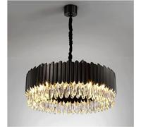 ZBZFGE Chandeliers, Round Crystal Chandelier Light LED Luxury Art Deco Black/Gold Compatible with Living Room Kitchen - Bedroom Dining Home Fixtures,Lighting, Changeable, Oval75cm,Hanging